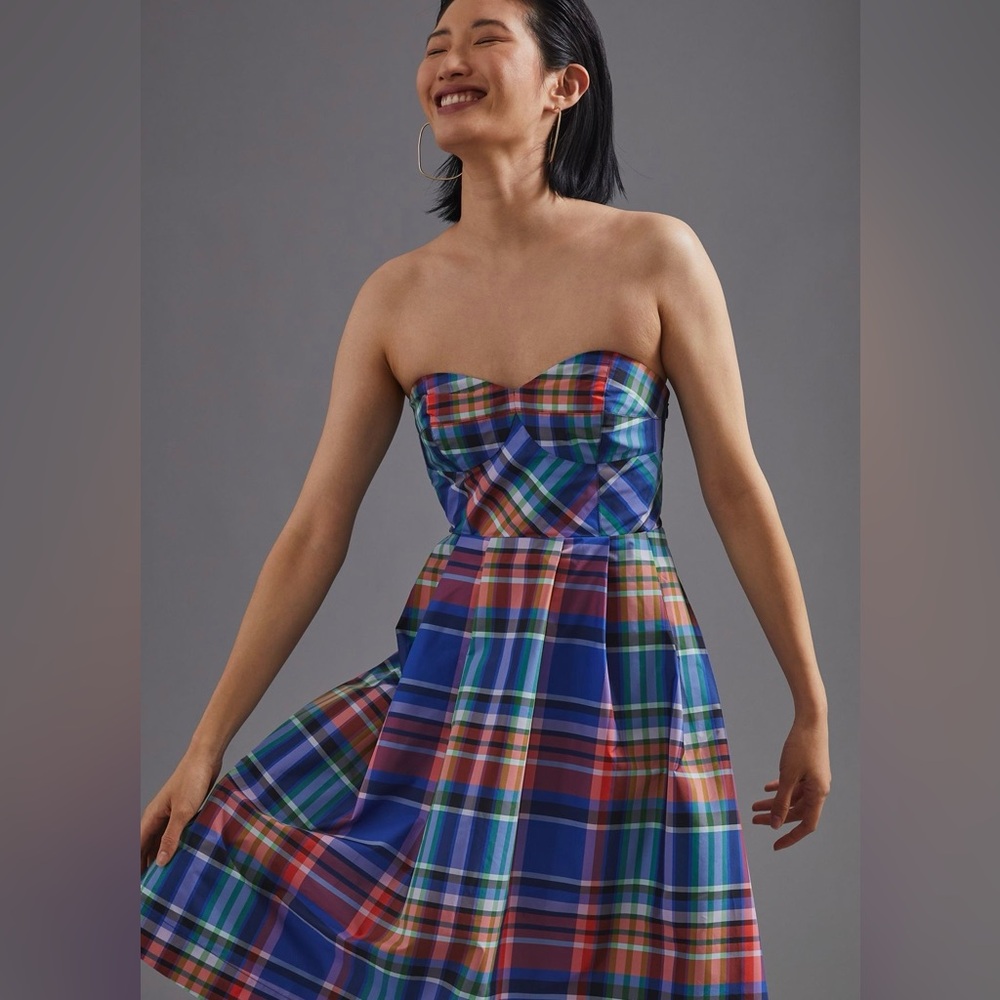 Anthropologie “Maeve” Plaid A-Line Mini Dress